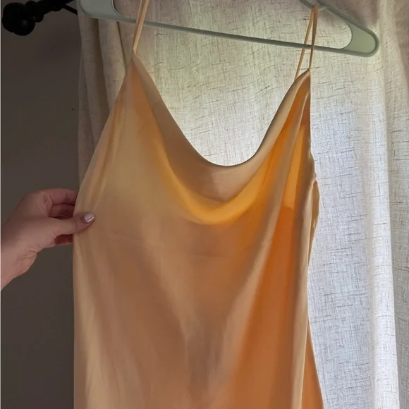 Billy J butter yellow  Maxi Dress with Cowl Neck for Weddings - Picture 4 of 5